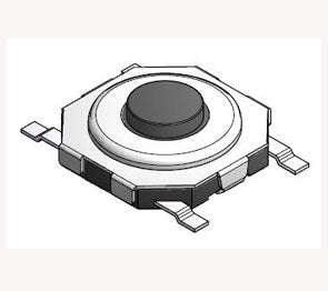 Smd tactile switch 5.1x5.1mm h=1.6mm black dj1187p-3