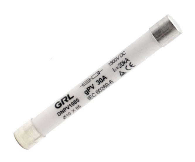 Dc solar pv fuse 10x85mm 30a 1.5kvdc dnpv-1085-30a