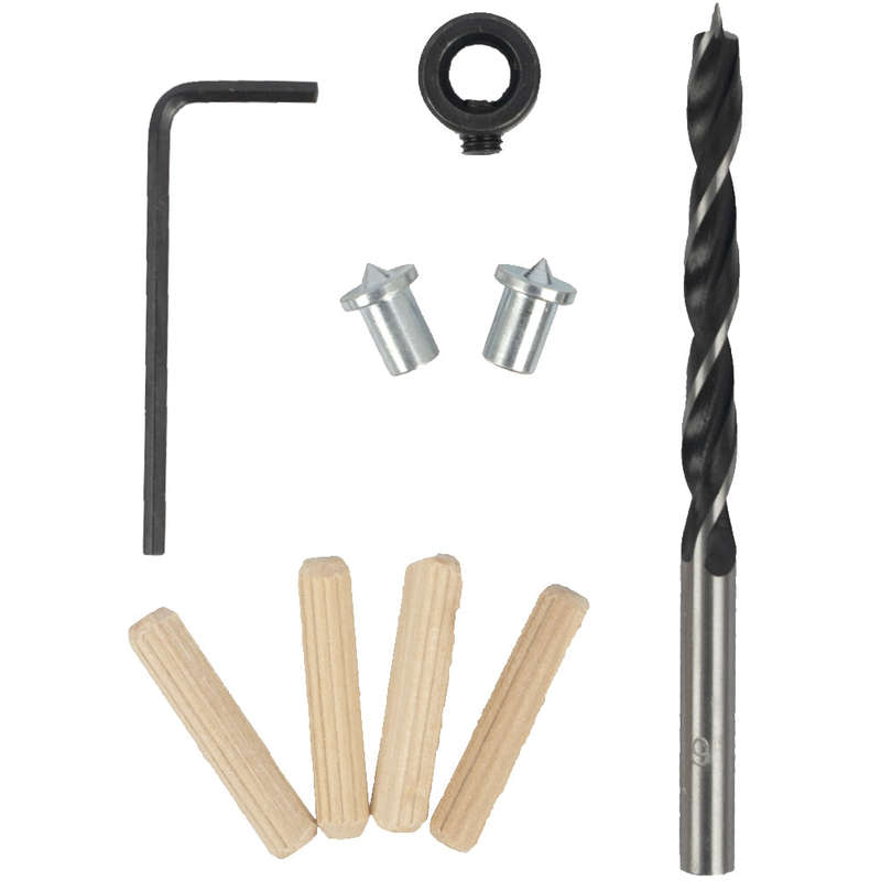 Doweling accessory kit 6mm - 34 piece (birch wood)