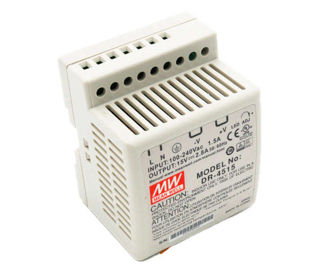 Power supply d/r i=220 o=15v 2a8 45w dr-4515 *eol*