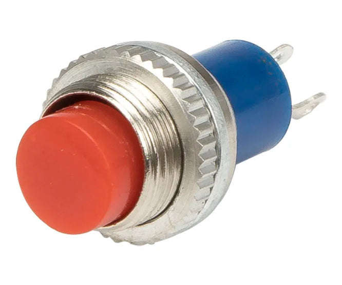 Push button switch n.c. spst 0.5a red solder m10 d=7.8 l=26 ds-315rdq