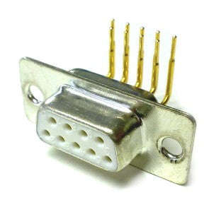 Socket d-sub 9w pcb long pins r/a metal 5505f2-09s