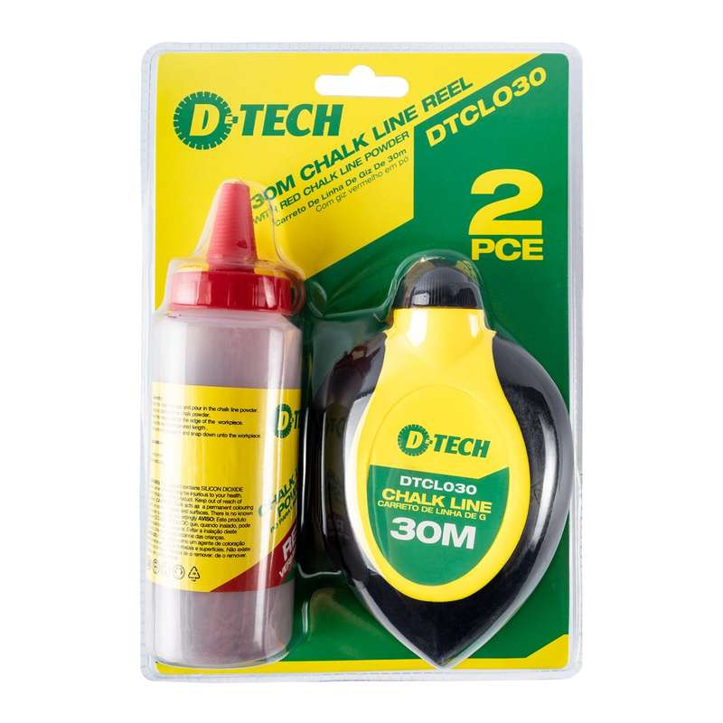 Chalk line 30m reel abs shell red powder h/duty