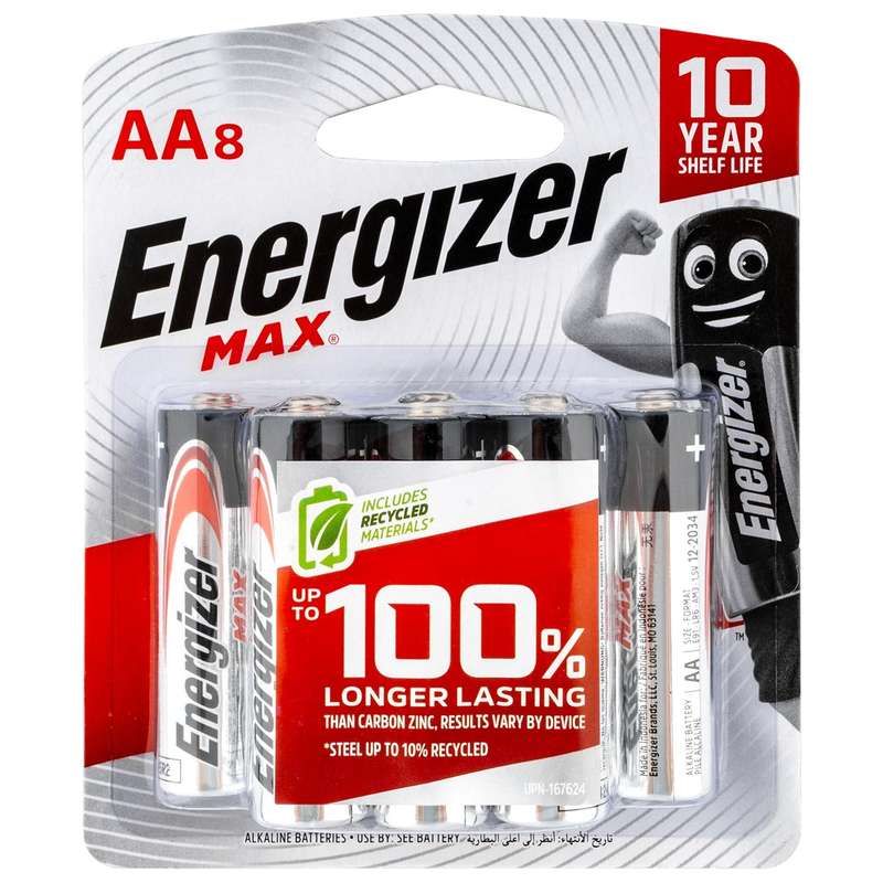 Energizer max: aa - 8 pack (moq 12