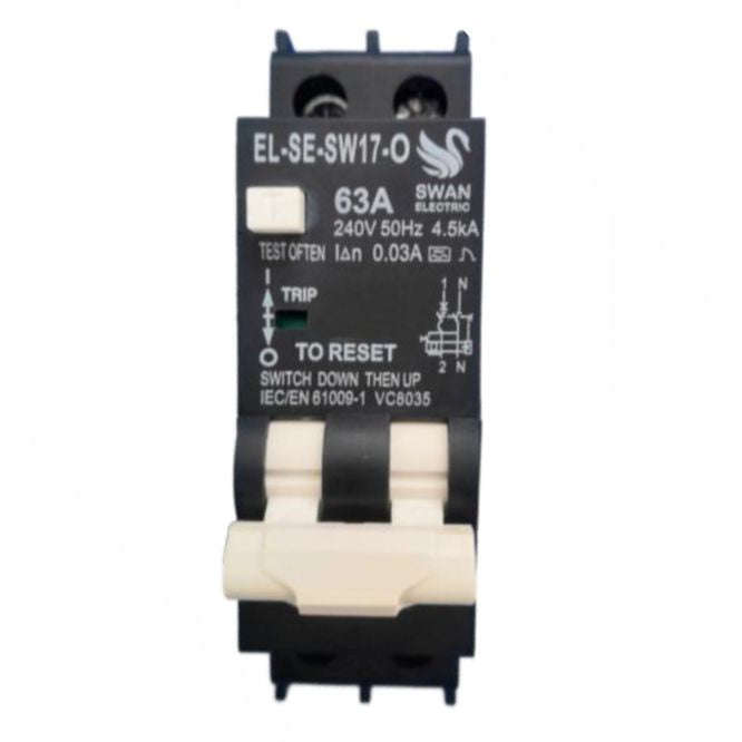 Earth leakage samite rcbo 63A 2P 30mA 4.5KA EL-SE-SW17-O-63A