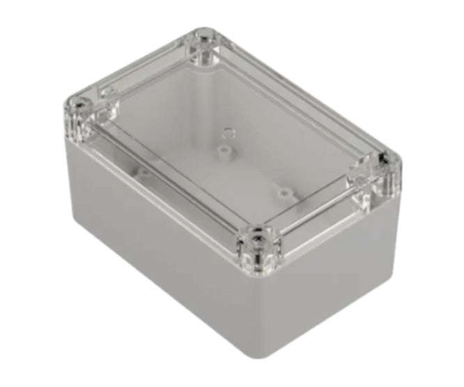 Enclosure grey base and clear lid 200x150x90mm enl201509c