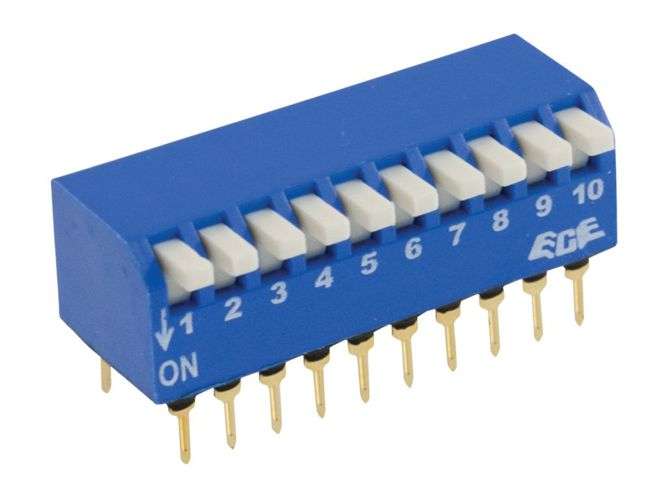 Dip switch 10-pole 100ma piano eps110a