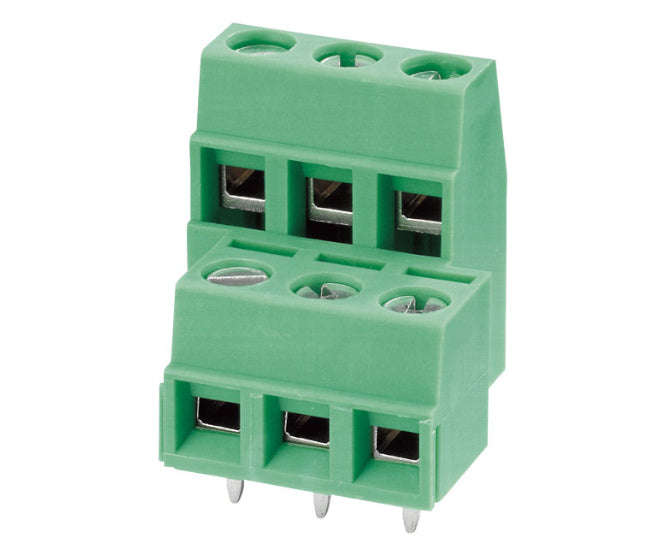 Terminal block str 6w 3.81 double deck r/c pcb green etb32060g000z