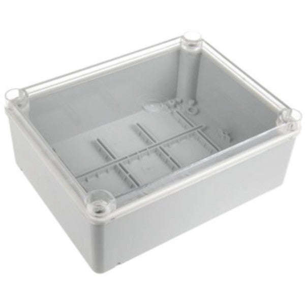 Enclosure grey base & clear lid 120x120x55mm EWP-060-539