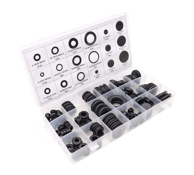 Assortment / kit of rubber grommets 125pcs 190545