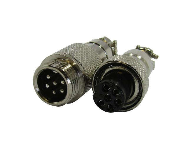 M13 6w mini-mic-plug and socket connector set gx12-6p