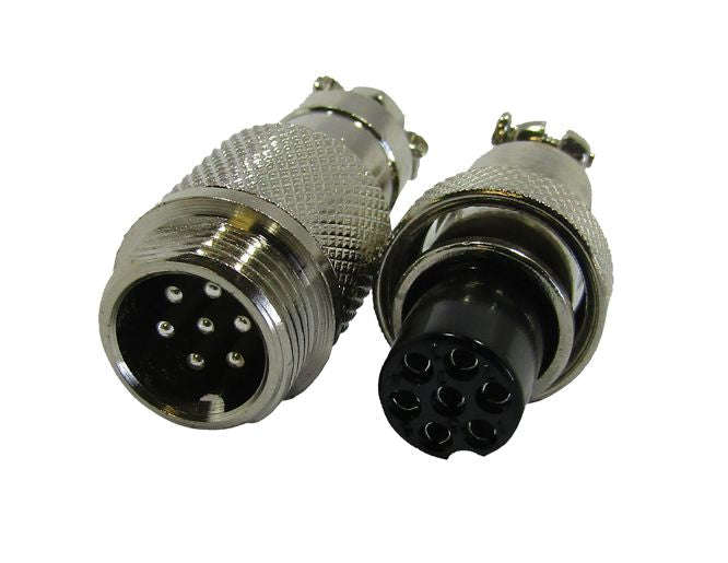 M13 7w mini-mic-plug and socket connector set gx12-7p
