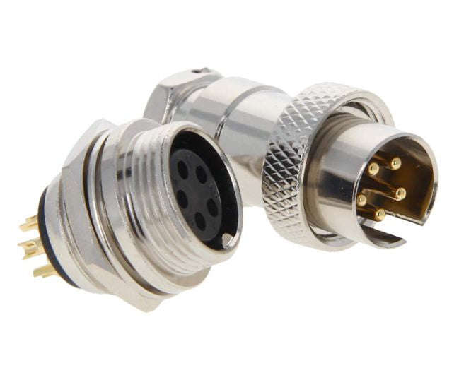 M16 5w reverse gender mic plug and socket connector gx16f-5p