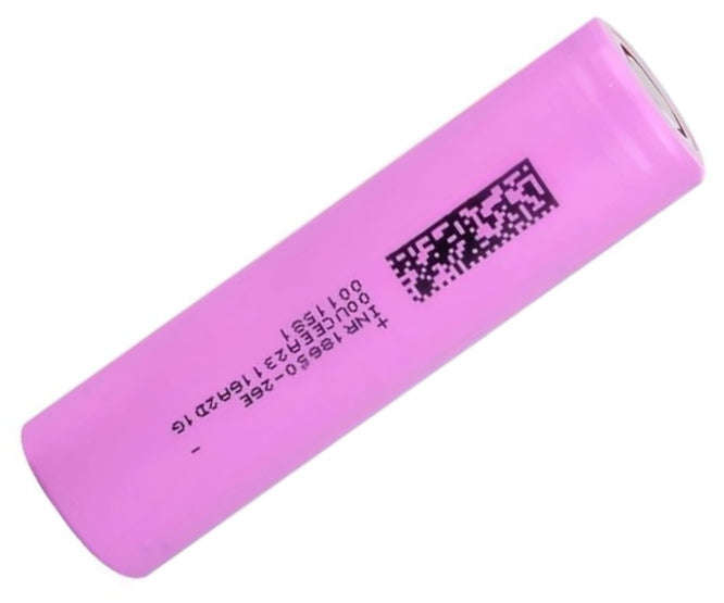 Bat li-ion cell 3v7 2,600mahr w/protection inr18650-26e