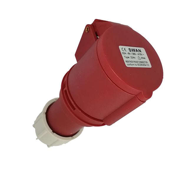 Industrial plug connector 32A 3p E 380V IP44 IPS-CE-224N