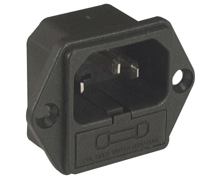 C14 iec plug adapter press-fit + fuse holder k2413