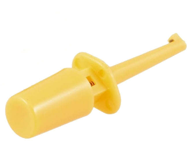 Miniature test probe hook on yellow 40mm k268a-yl