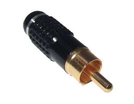 Rca plug 5mm in-line metal black & gold k29361/5-black
