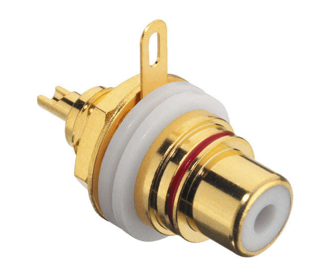 Rca socket p/m gold/plated red k29487-red