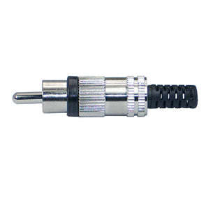 Rca plug straight metal w/sleeve black k29581