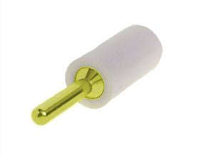 Banana plug 2mm white rnd gold plated k295980-wt-gold