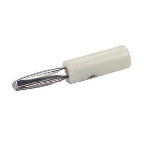 Plug banana 4mm wht rnd clamp - various shape * k296092-wt