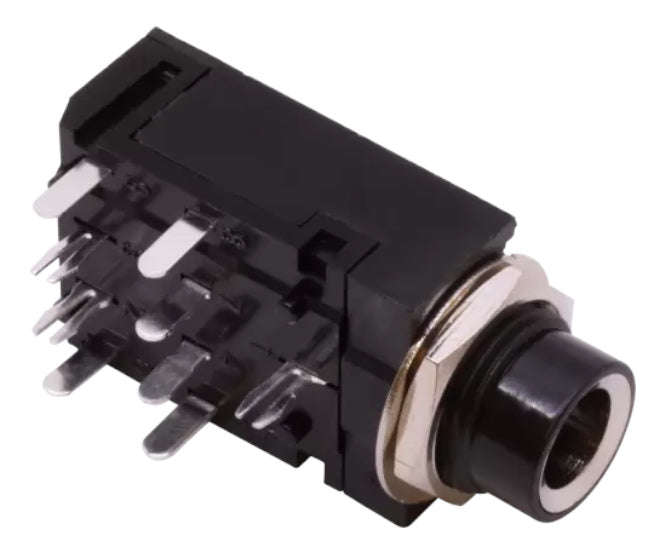 Socket 6.3 stereo r/a pcb box 9p k3605d