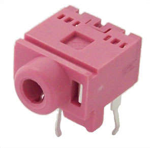 3.5mm stereo socket r/a pink pcb mount pj-317-pk