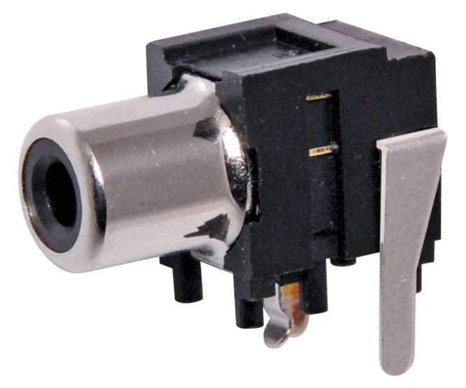 Socket rca r/a bk pcb 3p k366h-bk
