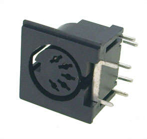 Socket din r/a pcb 7-pin 360-d no shield