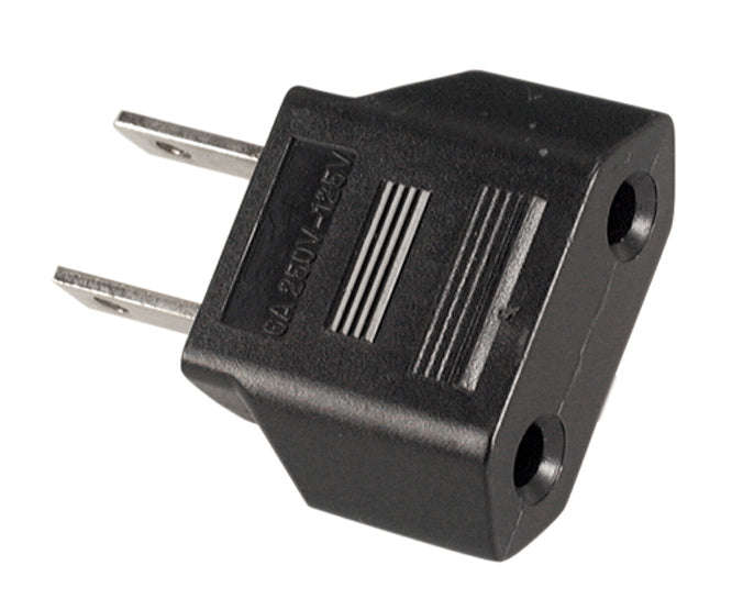 Mains adaptor 2pin flat pins to round socket k37671