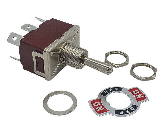 Toggle switch dpdt (on)-off-(on) 6.3mm terminal - debulk kn3c-223ap