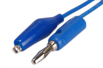 Banana plug to croc small clip blue lead 92cm l4139x1 blue