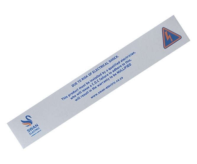 DB warning label self adhesive 14 x 100mm SW-WRLBL-DB-001