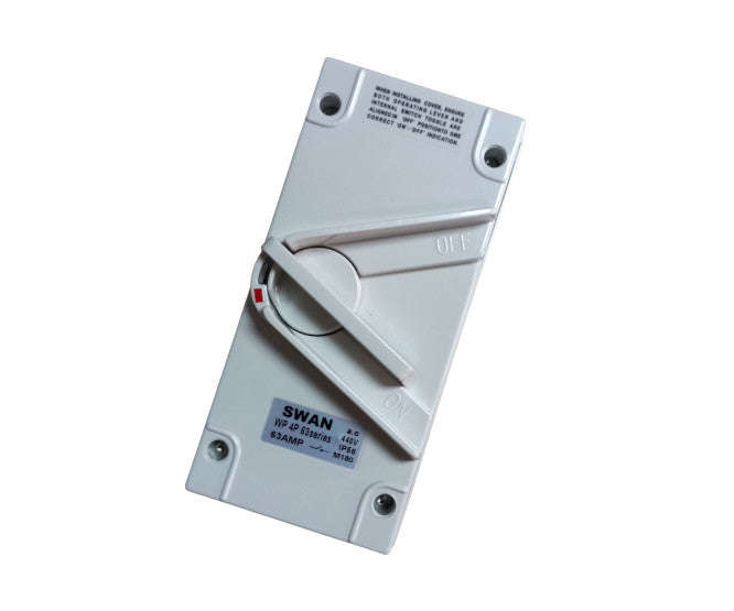 Enclosed isolator switch 63A 4p 440VAC IP65 LBS-OWS-463