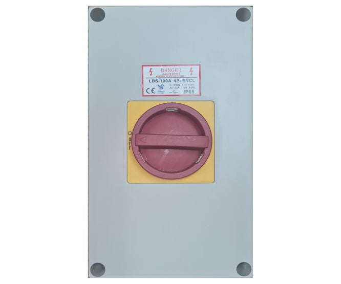Enclosed load break / isolator switch 100A 4p LBS-100A-4P+ENCL