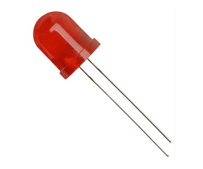 Led 10mm round difused red 800mcd 80d q810hch1d