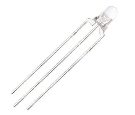 Led 3mm frosted 3pin red & blue com. cat 181491