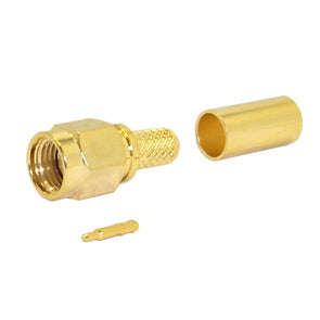 Sma plug crimp rg58 5mm inline gold m5000lz