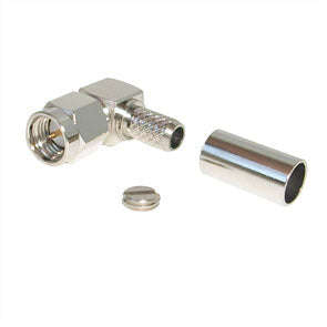 Sma plug r/a crimp rg58 5mm silver m5037l