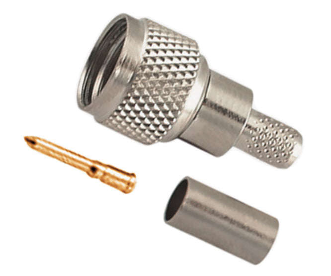 Mini uhf male crimp type rg59 gold pin m55300m