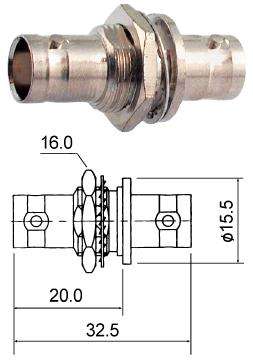 Adapter bnc-socket to bnc-socket bulkhead m5563