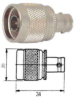 Adapter n-plug to bnc-socket m5713