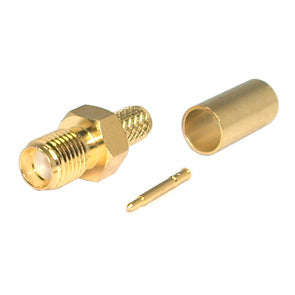 Sma-socket(reverse) crimp rg58 5mm, gold m579602l
