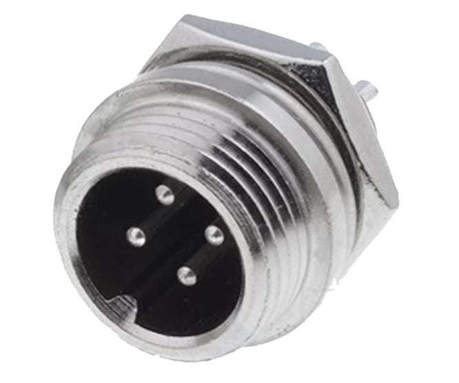 M13 4w mini mic panel mount plug gx12-4p