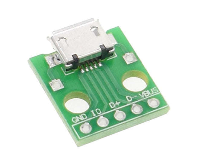 Micro usb type-b to pcb breakout board 5p micro-5p-dip