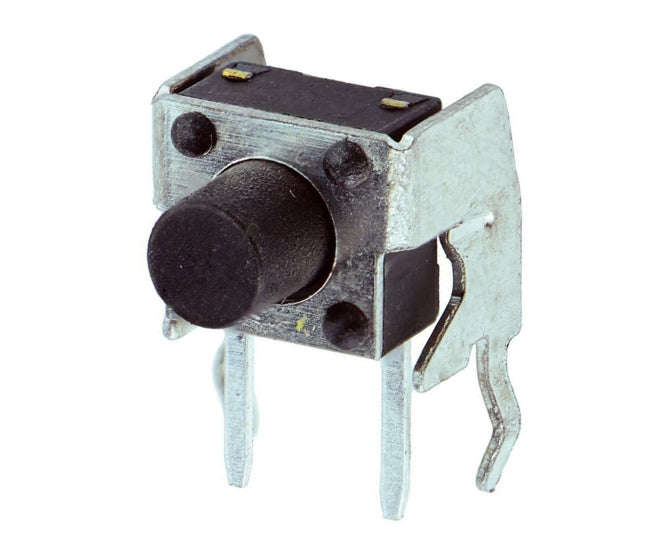 Pcb tactile switch 6x6mm h=8.35mm r/a blk mts-1102vc