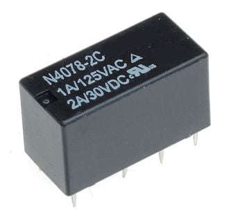 Relay dpdt 2a 12vdc rect 8pcb n4078-2c-12v-0.36w