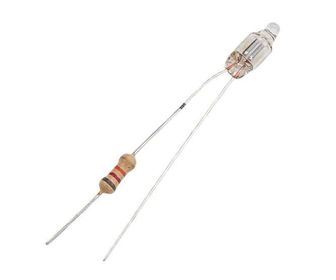 Neon lamp 220v 15x6mm with wire leads / pcb pins ln1000
