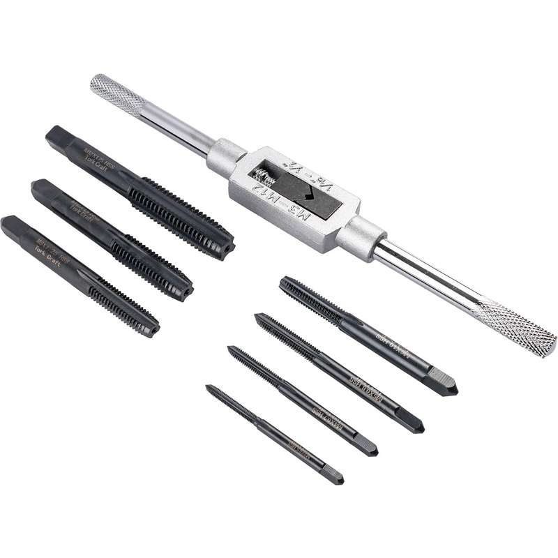 HSS TAPS M3 - M12 & TAP WRENCH 8PC CARDED SET MM